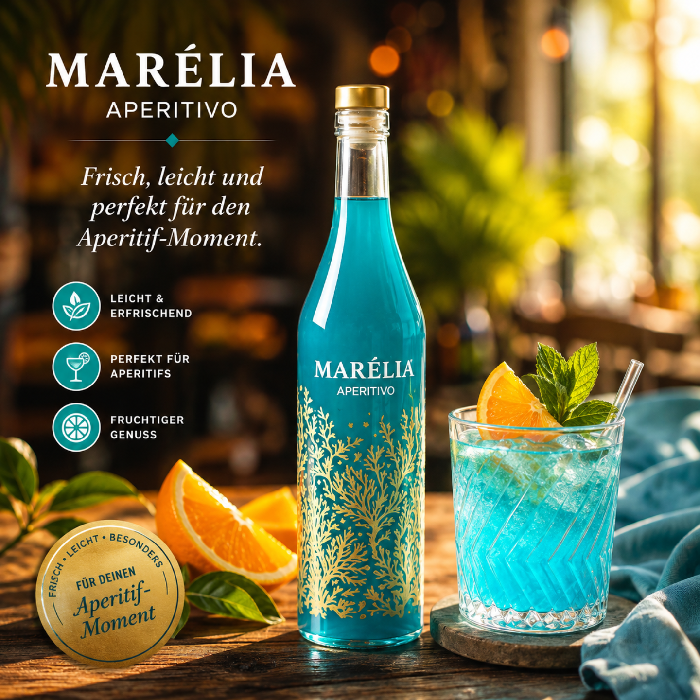 Marélia – fruchtiger Aperitif mit Blutorange, Pfirsich & Grapefruit 🍊🍑